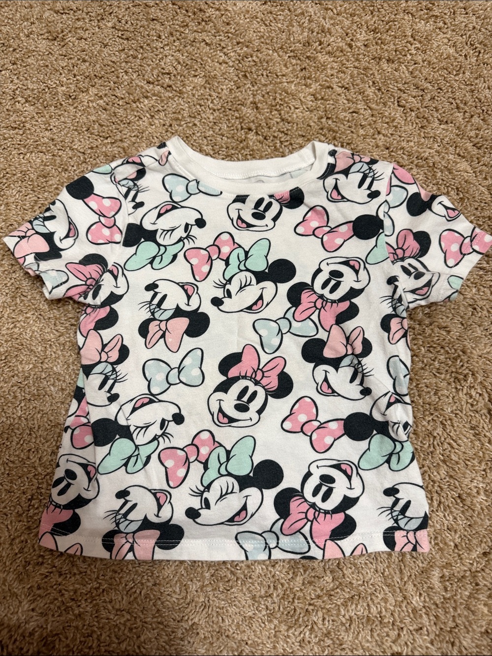 Old Navy White Minnie Mouse Tee with Pink & Mint Bows